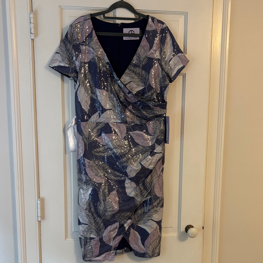 Elegant Sequin Lavender & Silver Midi Dress - TAGS ON